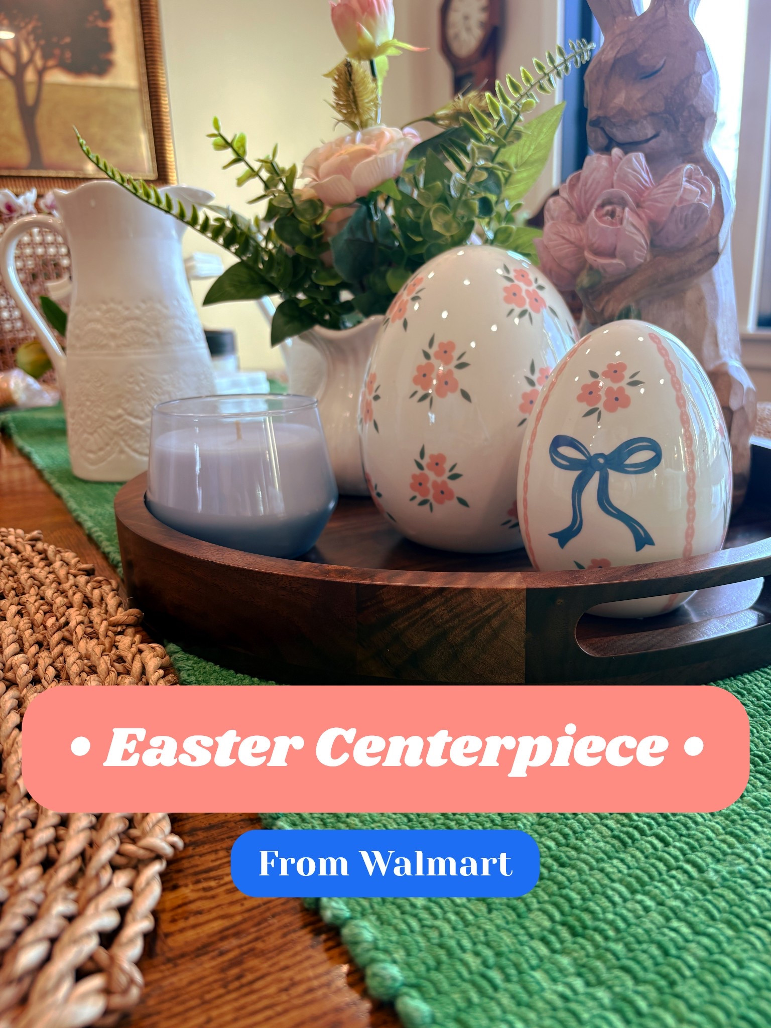 Mom’s Easter centerpiece but make it ✨budget-beautiful✨ 🐣🌸
Everything is from Walmart and you’d never know 💐💛
 #EasterDecor #WalmartFinds

#LTKSeasonal #LTKSpringSale #LTKHome