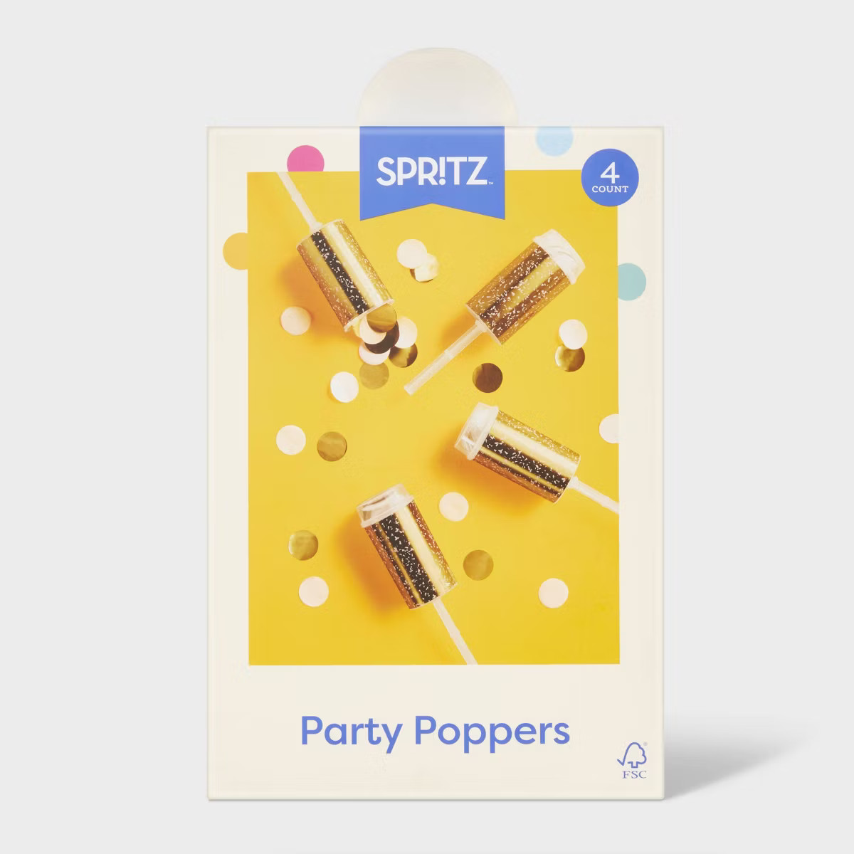 4ct Confetti Party Poppers Gold - Spritz™ | Target