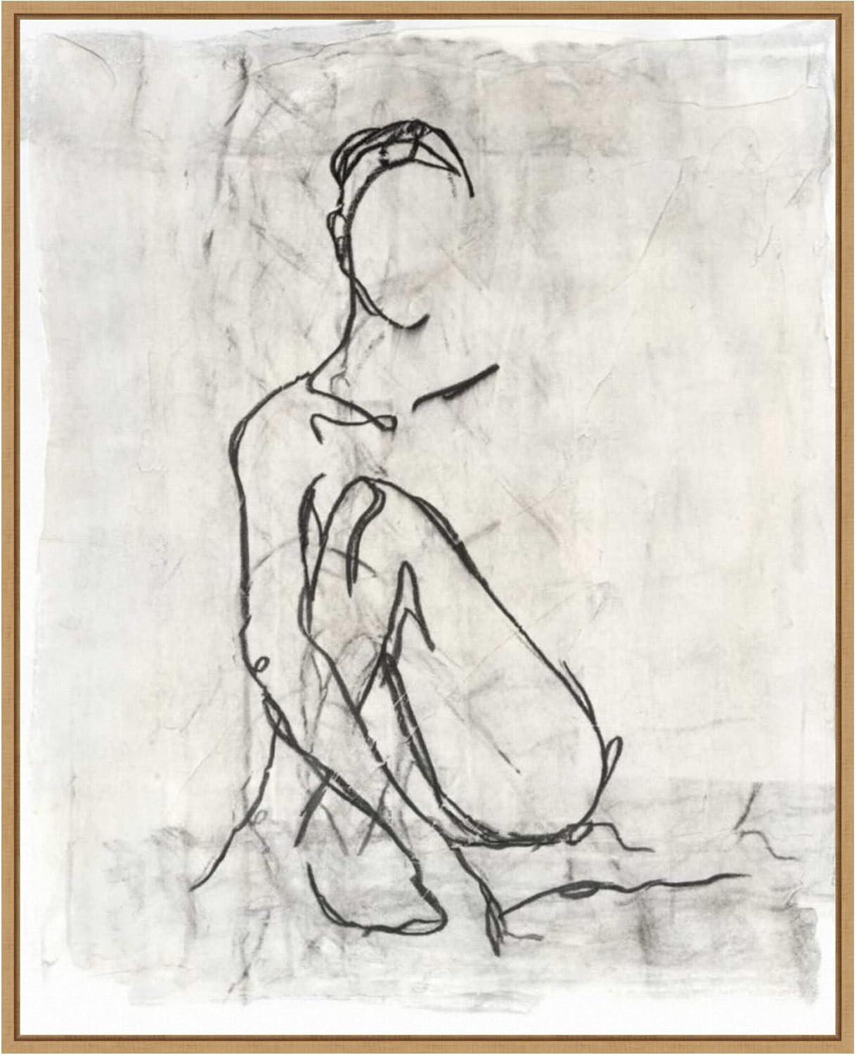 Amanti Art Framed Canvas Wall Art 28x23 Embellished Nude Contour Sketch II by Ethan Harper, Frame... | Amazon (US)