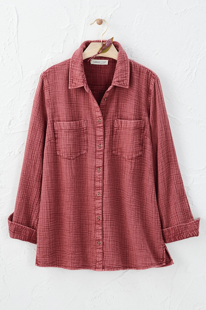 Vintage Wash Gauze Big Shirt | Coldwater Creek