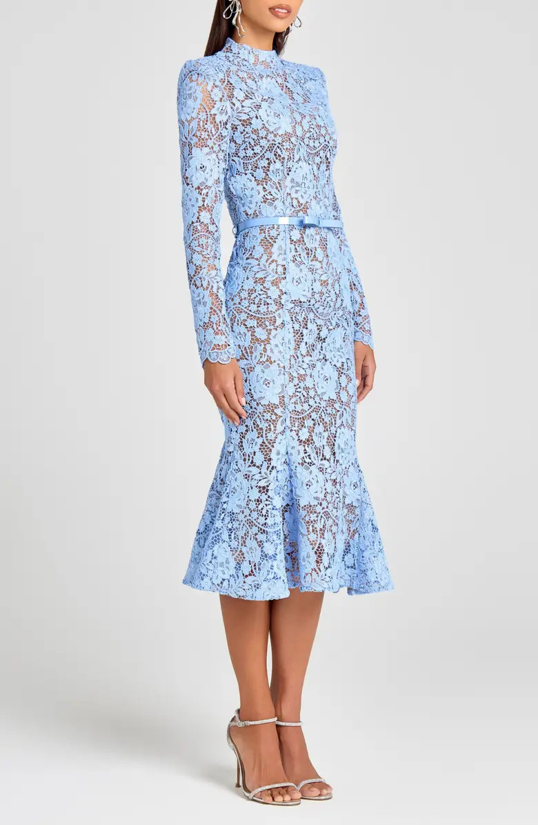 NADINE MERABI Juliette Long Sleeve Lace Cocktail Dress | Nordstrom | Nordstrom