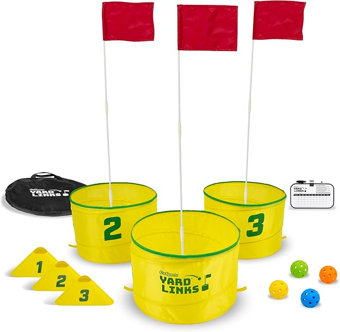 GoSports Yard Links Golf Game with 3 Buckets, Tee Markers and 4 Balls | Amazon (US)