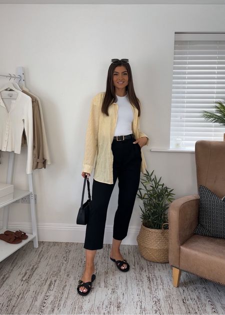 Lemon yellow & Designer alternative shoes!! I wear a size L in the shirt (sized up) - S in the top (stretchy) - 10 in the trousers (tts) x 

#LTKuk #LTKspring #LTKsummer