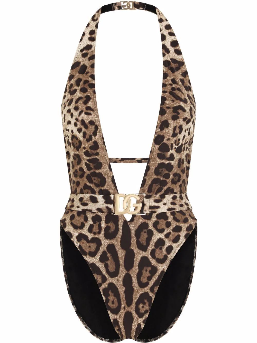 leopard-print belted swimsuit | Farfetch Global