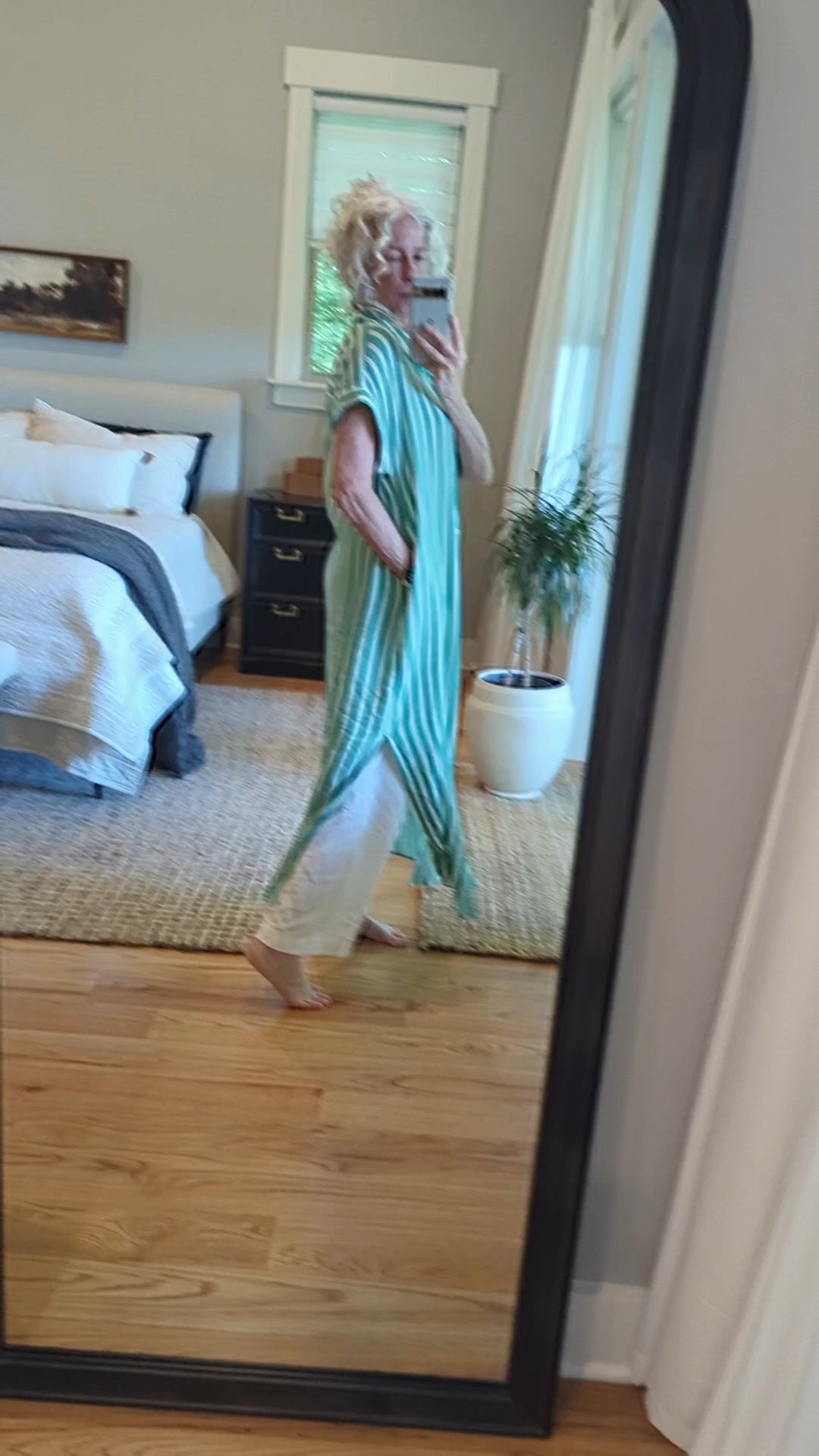 Living in this gauze shirtdress lately. Comfy, cool, and giving kimono vibes over wide-leg linen pants (my exacts are sold out—linked similar!). Wear it as a dress, a layer, or a swim cover-up. Stripes in stock, other colors almost gone. #over60style #over60 #over50

#LTKSummerEdit #LTKFindsUnder50 #LTKOver40