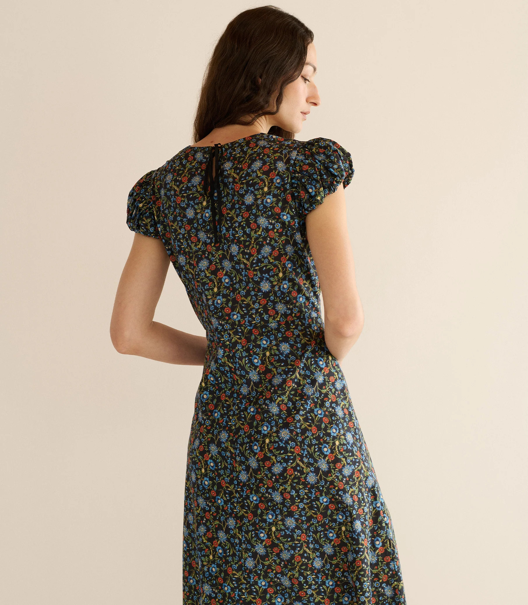 Rhodia Dress - Noir Prairie De Montagne | DÔEN | DOEN