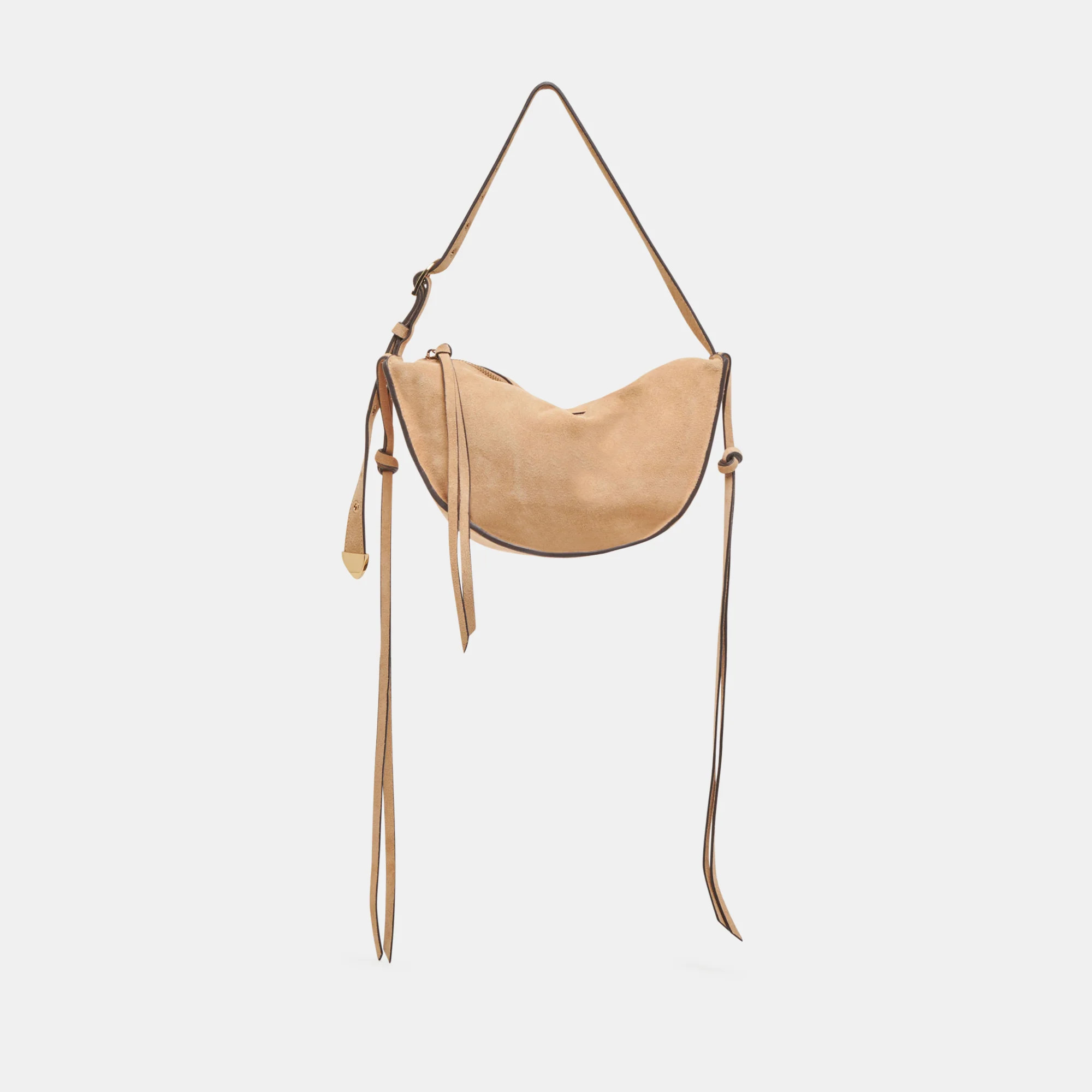 VERONA SHOULDER BAG BEIGE SUEDE | DolceVita.com