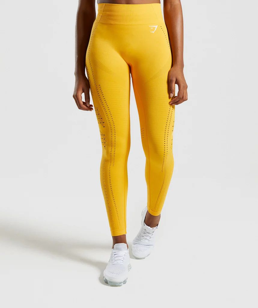 Gymshark Flawless Knit Tights - Yellow | Gymshark