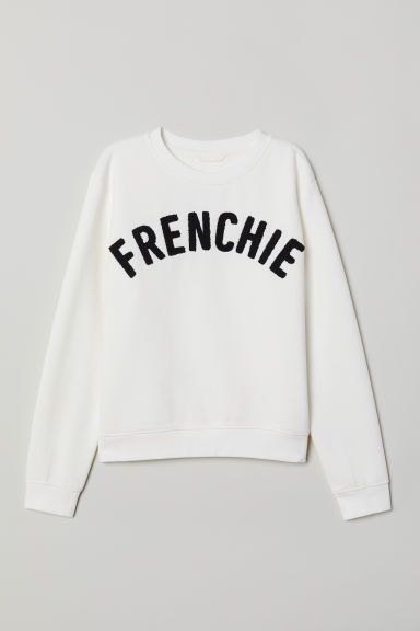H & M - Sweatshirt with Printed Design - White | H&M (US + CA)