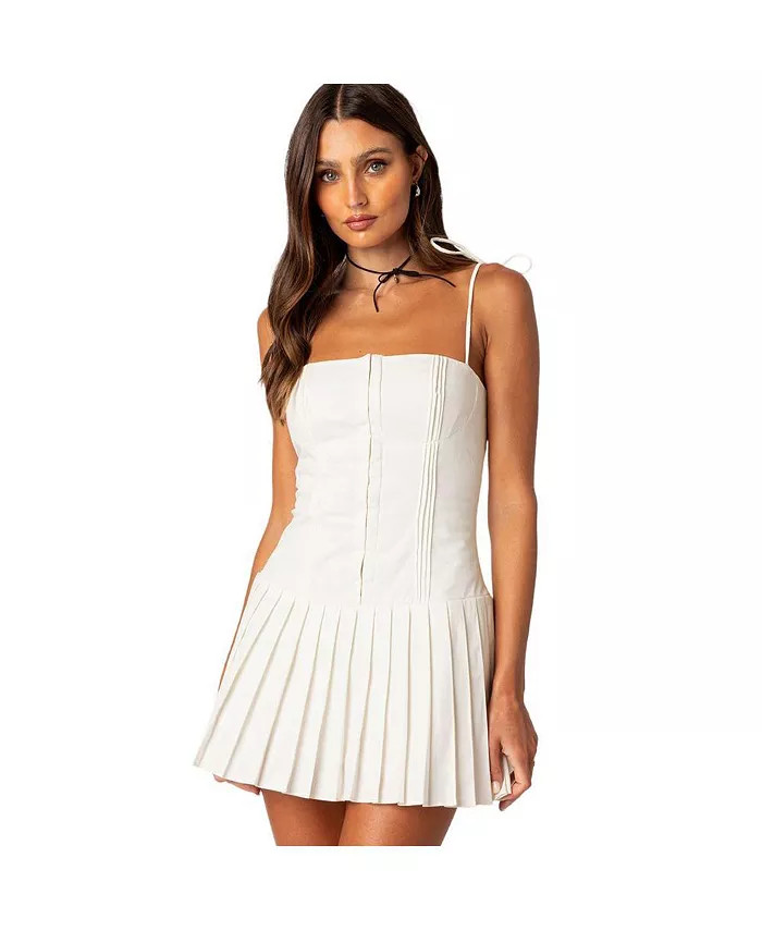 Edikted Perri pleated corset mini dress - Macy's | Macy's