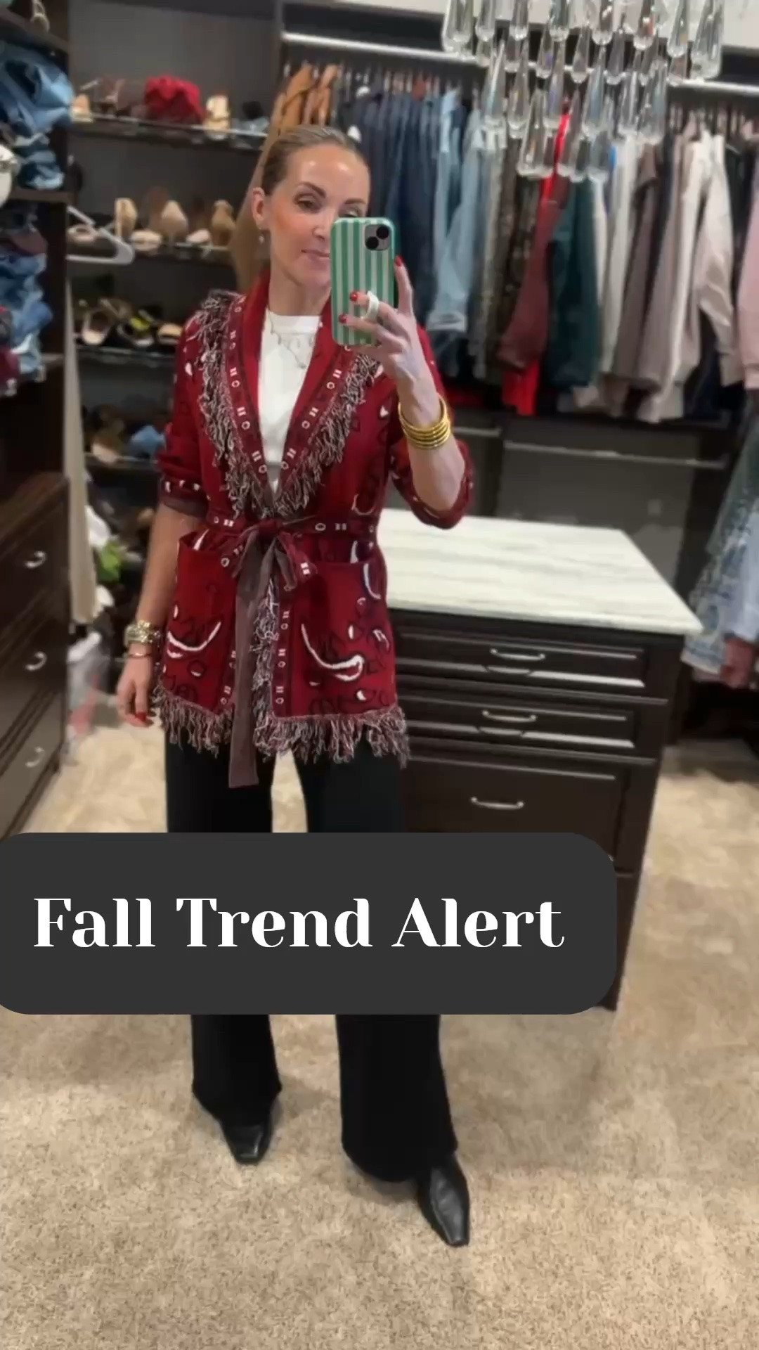 Bandana, fringe and tie waist cardigans are popping up everywhere for fall! This @amazon sweater is a great way to try the trend without breaking the bank