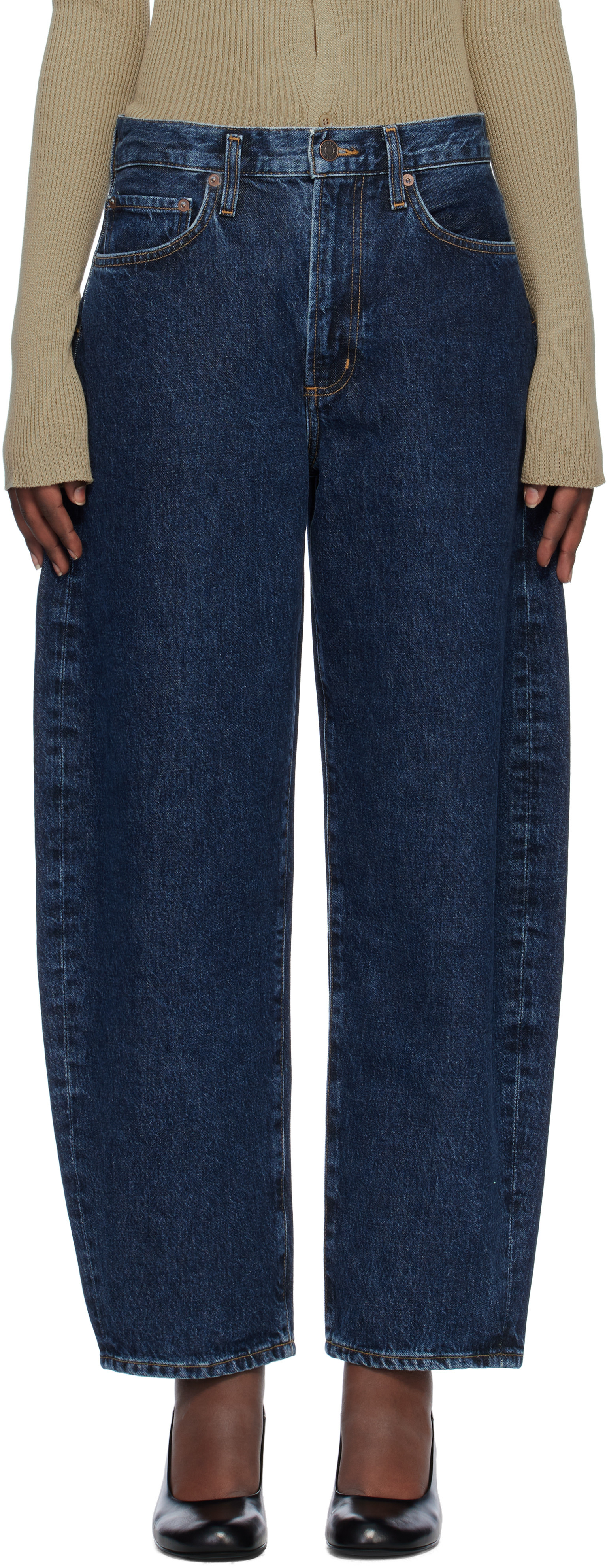 AGOLDE Indigo Balloon Jeans | SSENSE