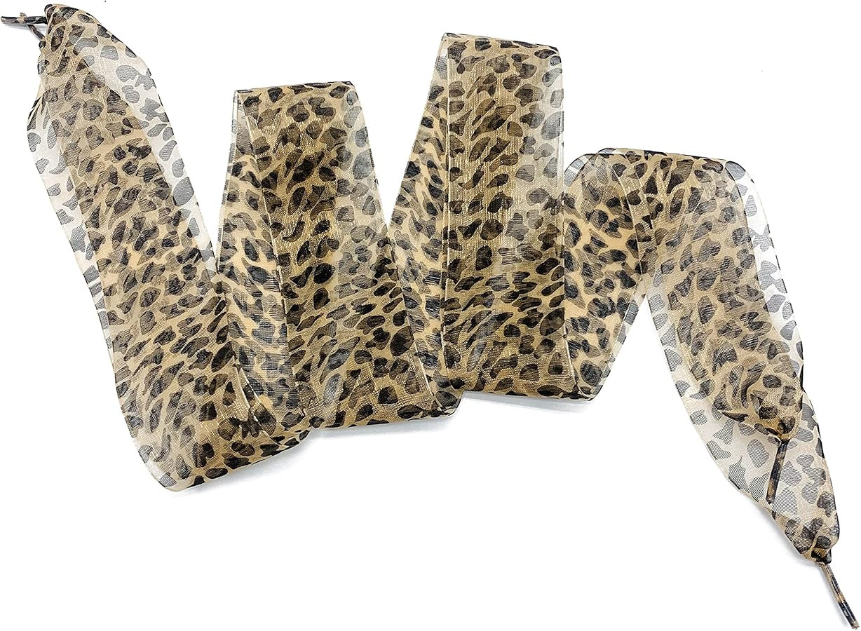 "N/A" Fashion Leopard Shoe Laces, Soft Satin Ribbon Shoelaces for Casual Shoes Shoestring for Wom... | Amazon (US)