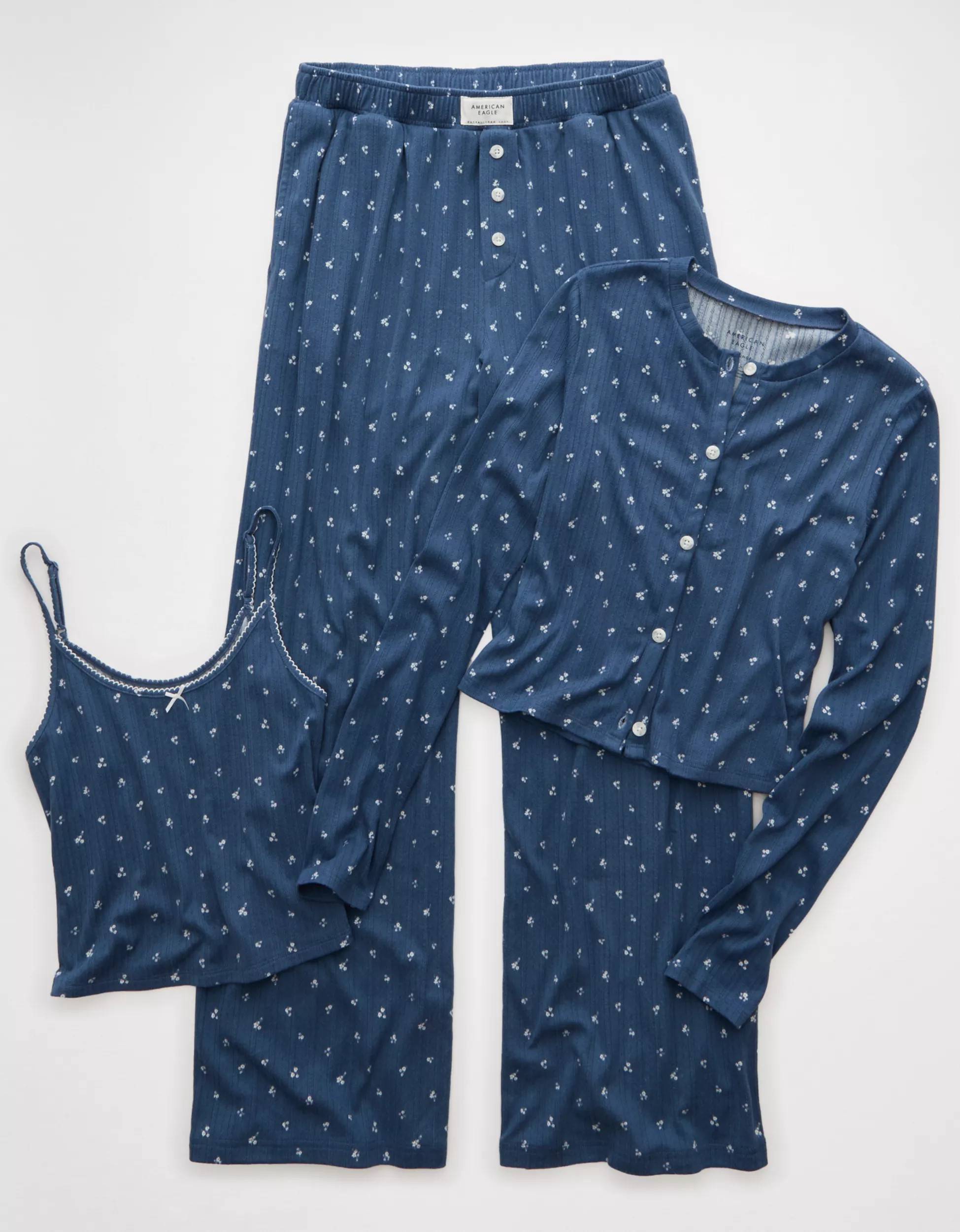 AE Pointelle 3-Piece PJ Set | American Eagle Outfitters (US & CA)