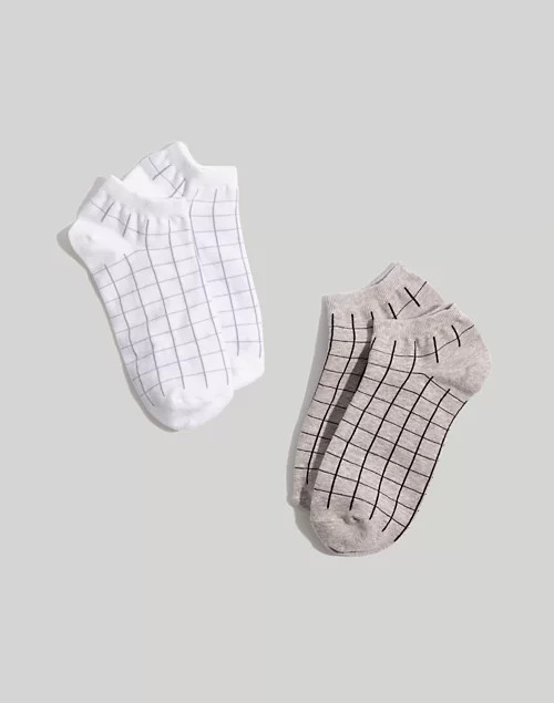 Two-Pack Grid Anklet Socks | Madewell