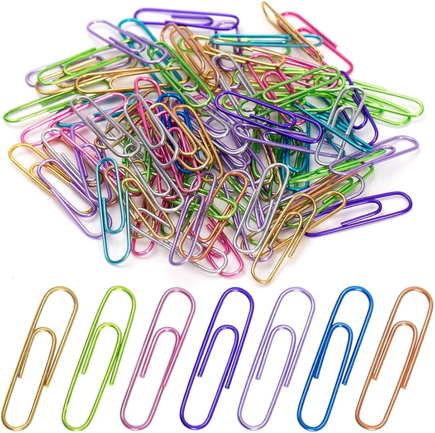 Jumbo Paper Clips,150pcs 2 Inch Large Paper Clip, Assorted Colored PaperClips for Paperwork Offic... | Amazon (US)