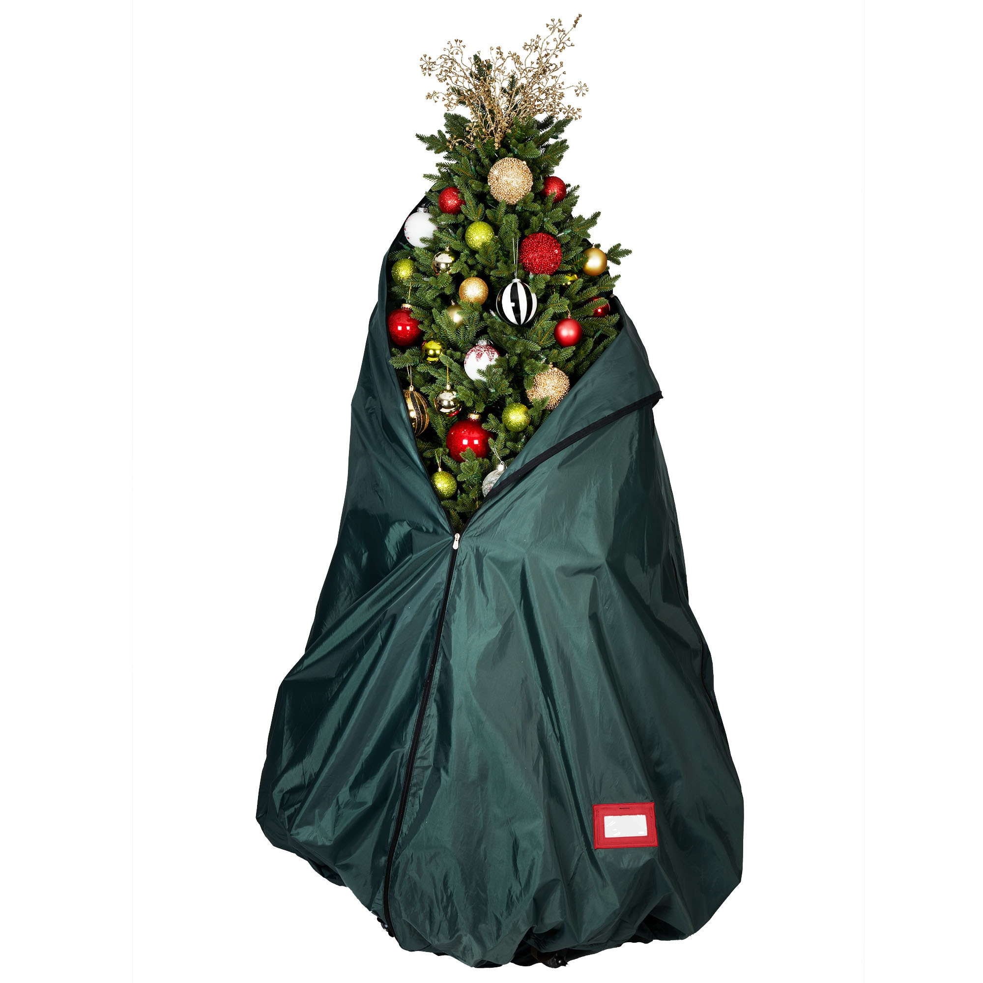TreeKeeper 65-in W x 108-in H Green Collapsible Rolling Upright Christmas Tree Storage Bag (For Tree Heights 6-ft-9-ft) Polyester | TK-10104-RS | Lowe's