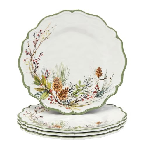 Certified International Winters Forest 9" Melamine Salad/Dessert Plates, Set of 4 | Amazon (US)