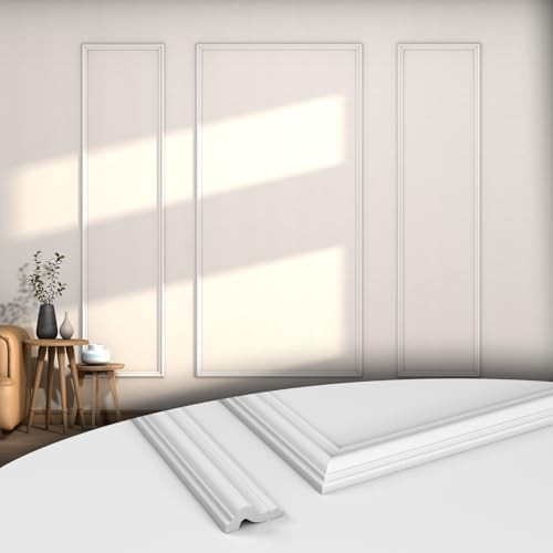 COUKIU 3 Sets Pre-Cut Wall Molding kit,Ready to Assemble Accent Molding Wainscoting Panels for In... | Amazon (US)