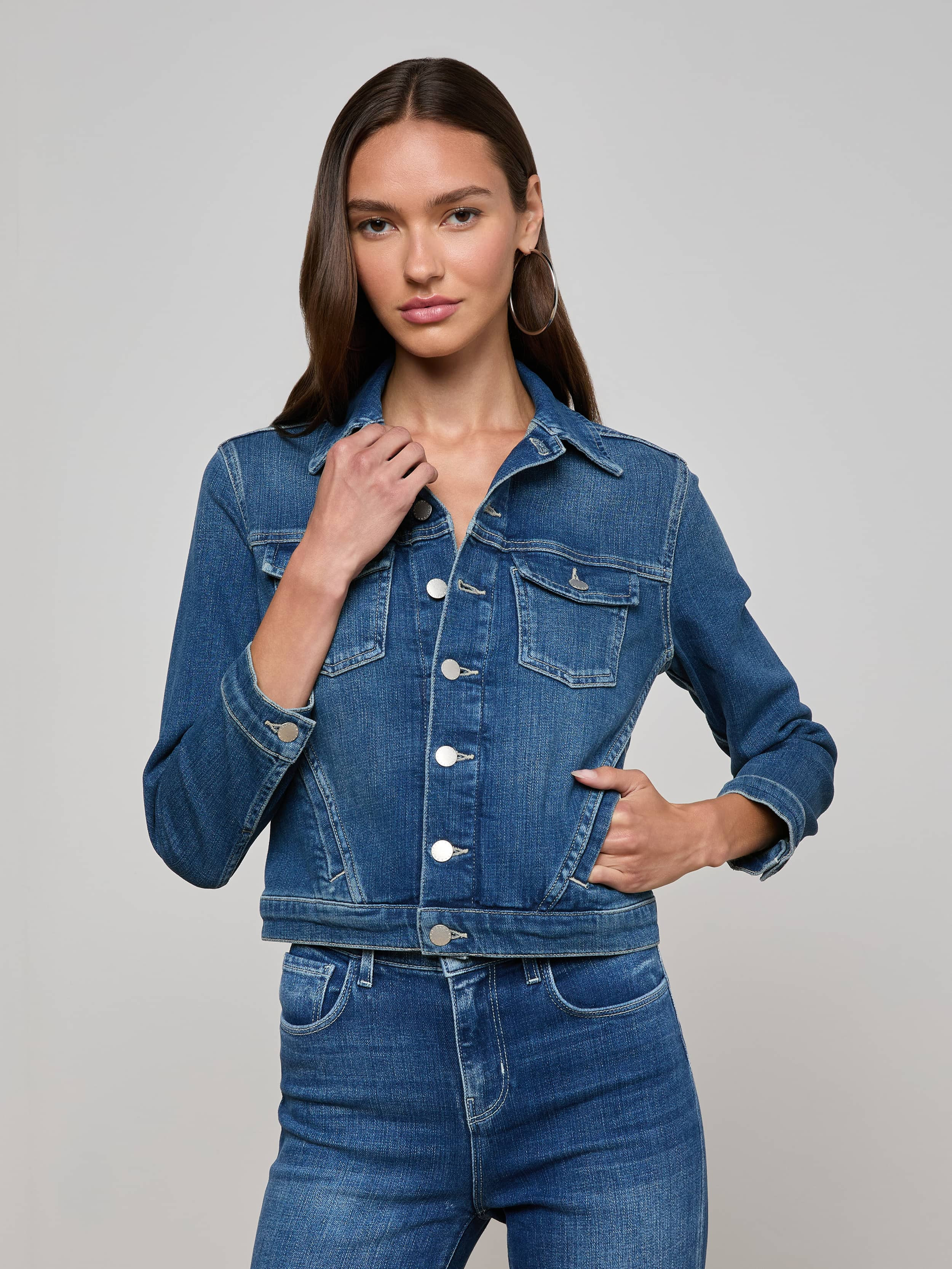 Maven Jean Jacket in Gage | L'AGENCE | L'Agence