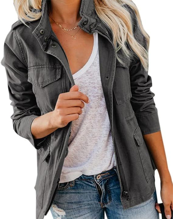 Womens Military Anorak Sleeveless Vest Safari Utility Zip Up Lightweight Hoodies Jacket with Pock... | Amazon (US)