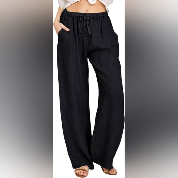 Elevated Basics - Wide Leg Loose Cotton Linen Palazzo Pant | Poshmark