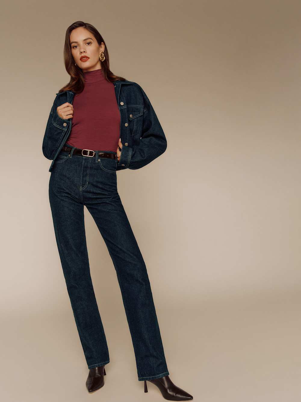 Cynthia High Rise Straight Long Jeans | Reformation (Global)