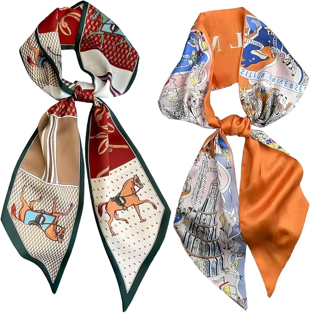 2 Pack Long Scarves for Women, Premium Head Scarves, Chic Headscarf and Hair Scarf, Versatile Nec... | Amazon (UK)