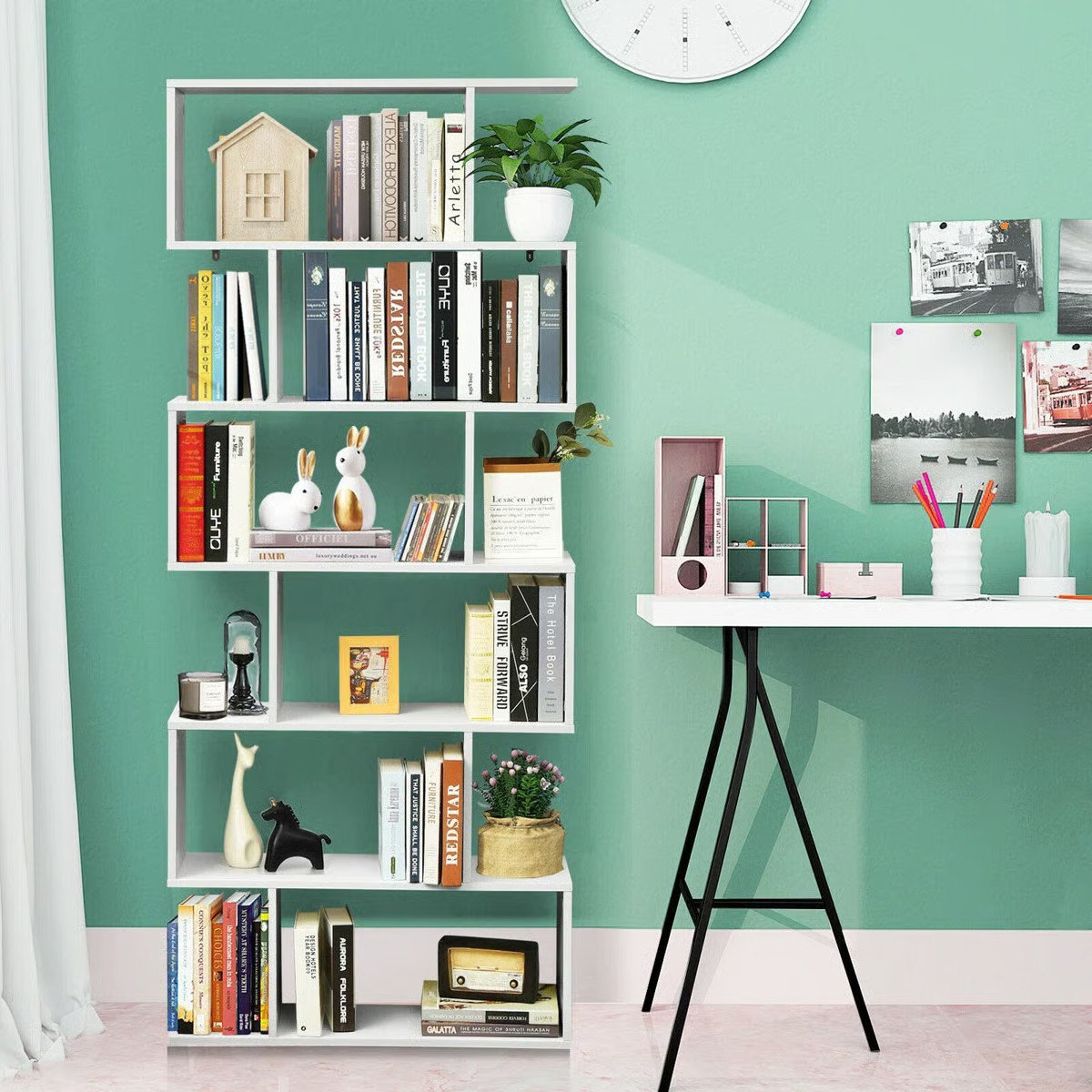 75" H x 31.5" W Geometric Bookcase | Wayfair North America