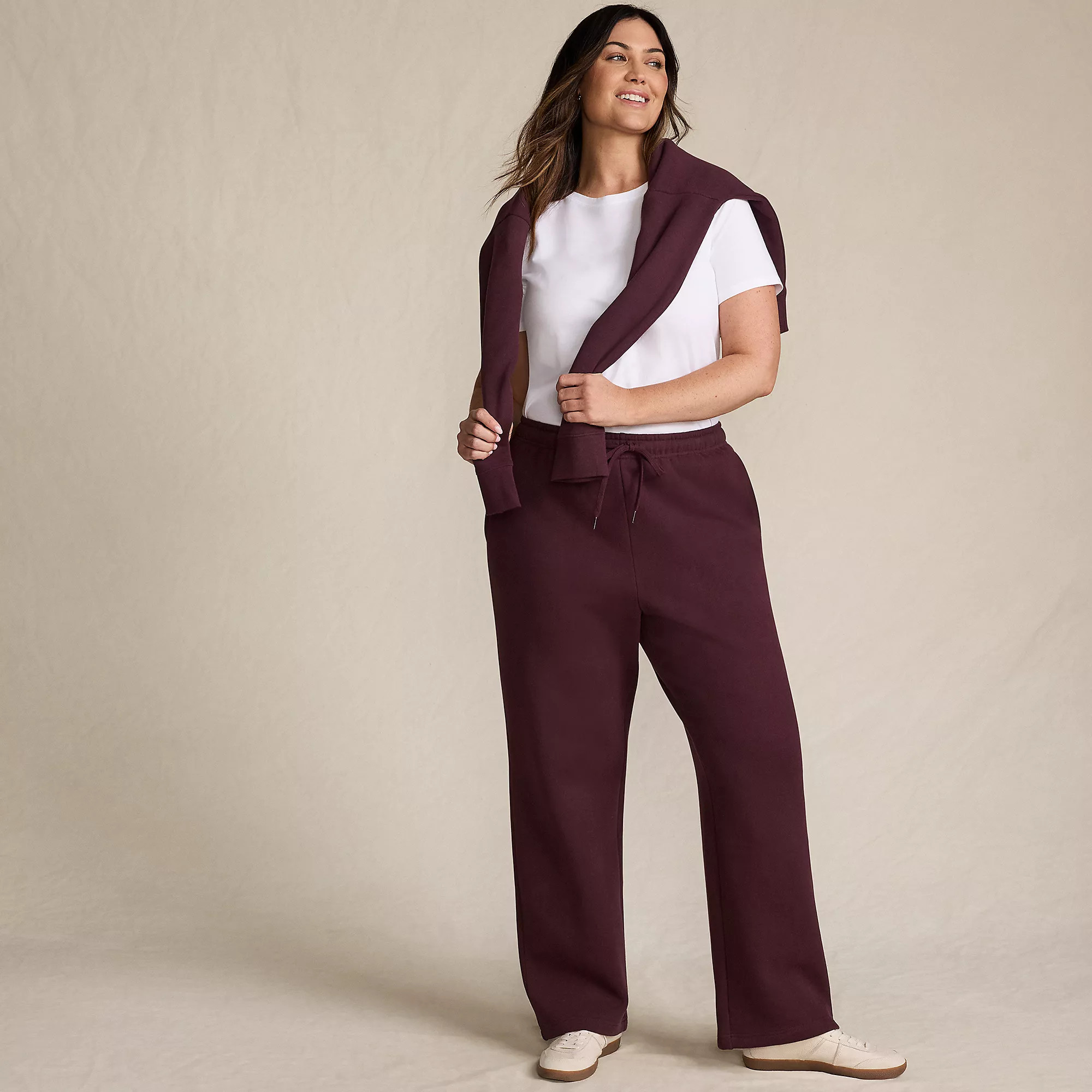 Women's Plus Size Serious Sweats High Rise Relaxed Straight Leg Pants - Set Bottom | Lands' End (US)