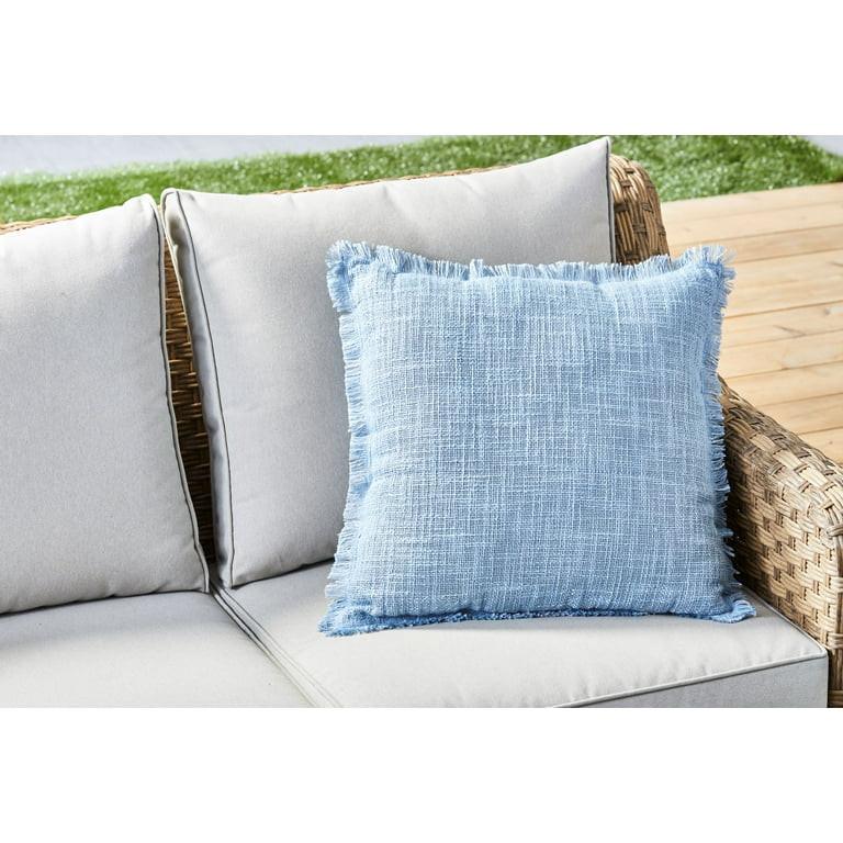 Better Homes & Gardens Woven Square OD Throw, 21" x 21", Light Blue | Walmart (US)