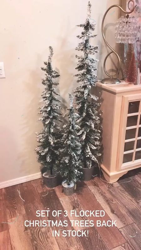 Set of three flocked Christmas trees from Walmart are back in stock!!!! Love that they come in the galvanized buckets! Only $59 for the set of 3! You can keep them as a set or separate for your living room, bedrooms, or patio, etc! 

Artificial Christmas trees, set of 3 flocked trees, Walmart trees, viral Christmas tree, home decor, Christmas decorations, holiday decor 

#LTKCyberWeek #LTKhome #LTKHoliday