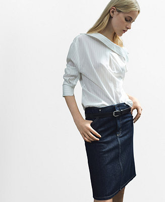 Mango Women's Midi Denim Skirt - Macy's | Macy's