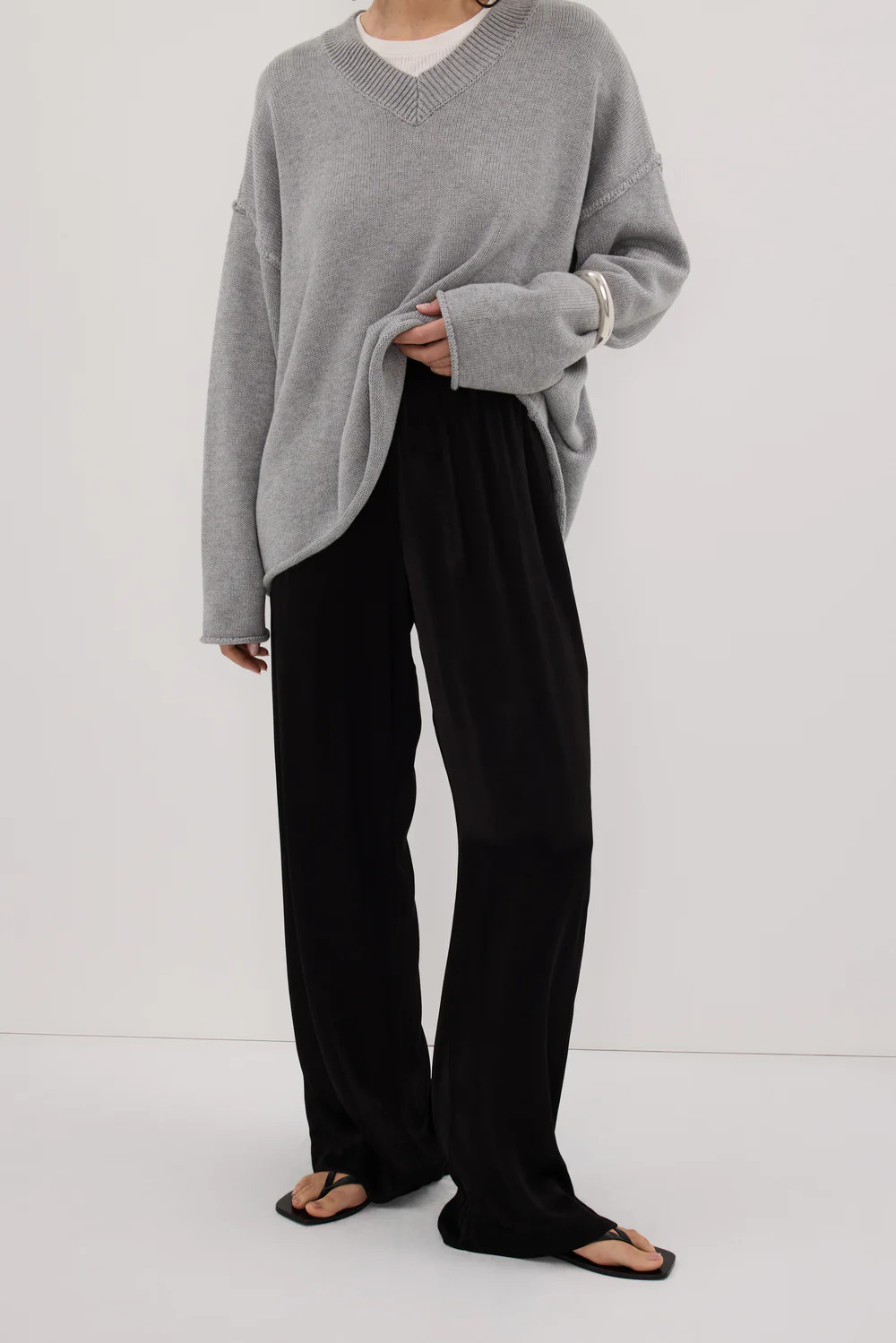 MONICA BLACK SATIN PANT | DISSH