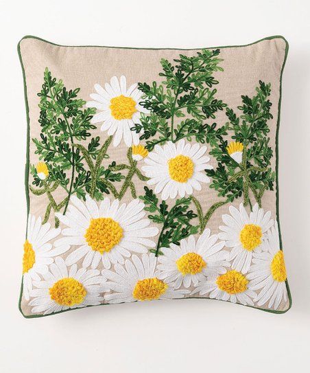 White & Yellow Daisy Throw Pillow | Zulily