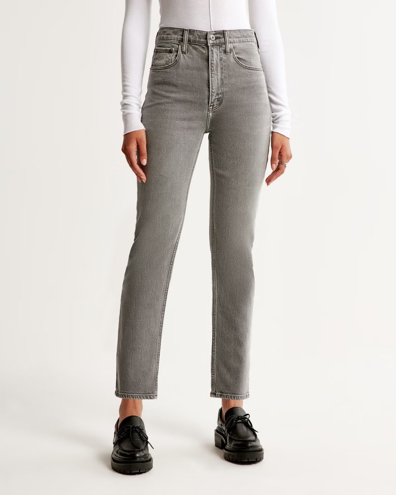 Ultra High Rise Ankle Straight Jean | Abercrombie & Fitch (US)