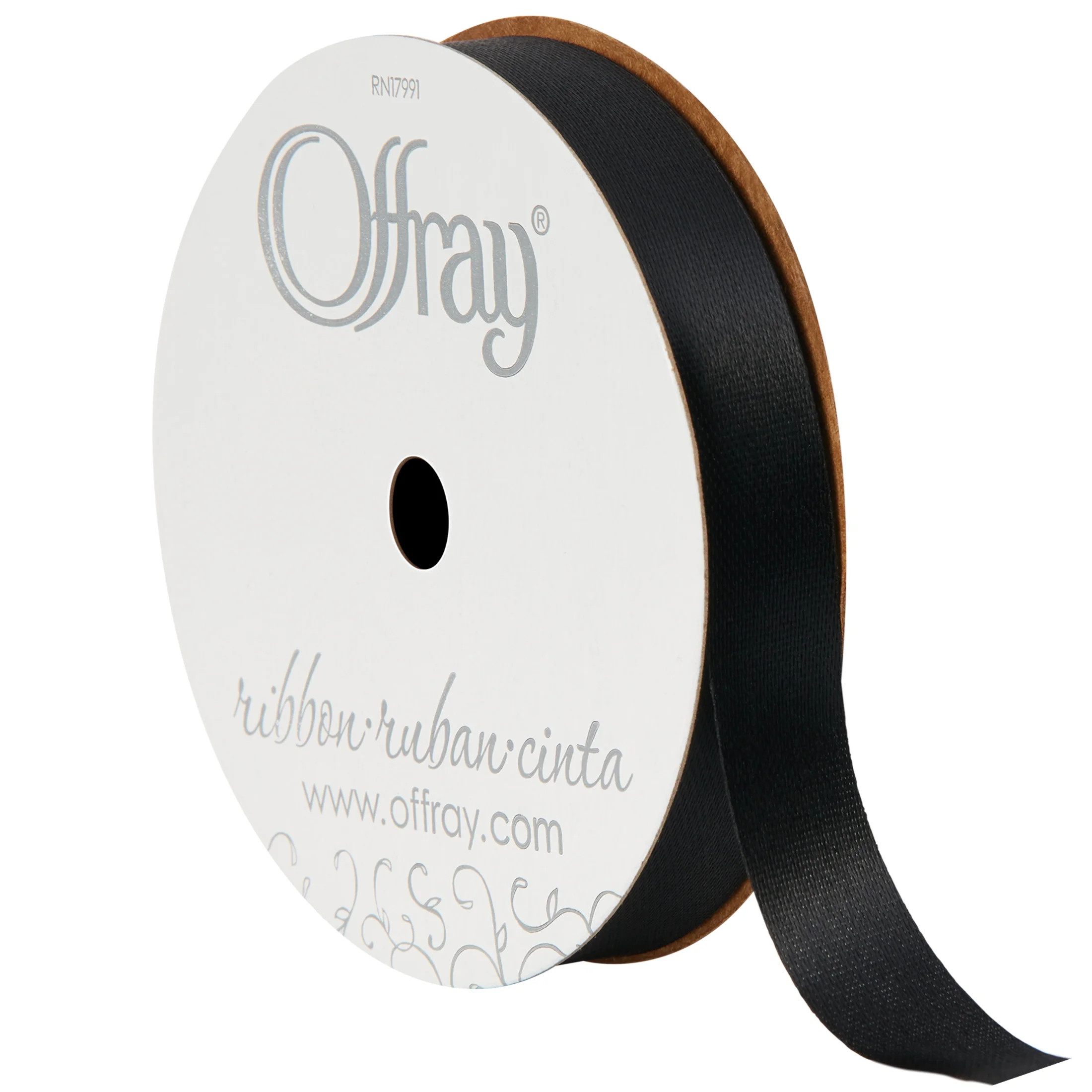 Offray Ribbon, Black 5/8 inch Outdoor Ribbon, 21 feet - Walmart.com | Walmart (US)