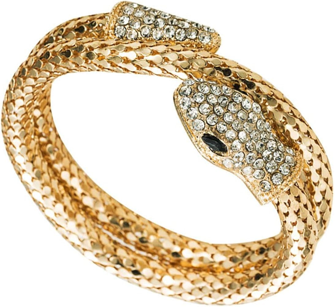 Clataly Punk Snake Bracelets Crystal Curved Stretch Snake Bracelet for Women, Amazon Black Friday... | Amazon (US)