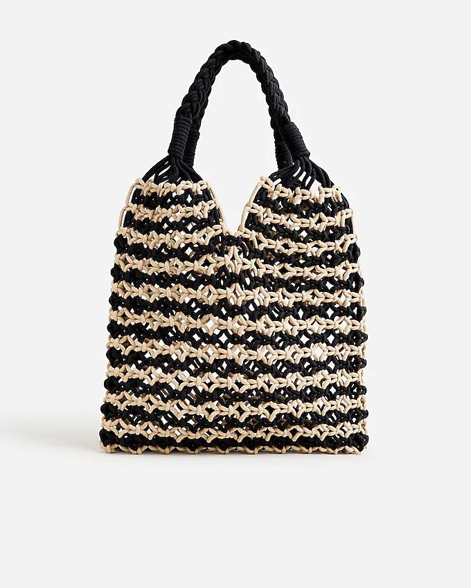 How to wear itnew4.2(14 REVIEWS)Cadiz hand-knotted rope tote in stripe$89.50-$128.00Black Khaki$1... | J.Crew US