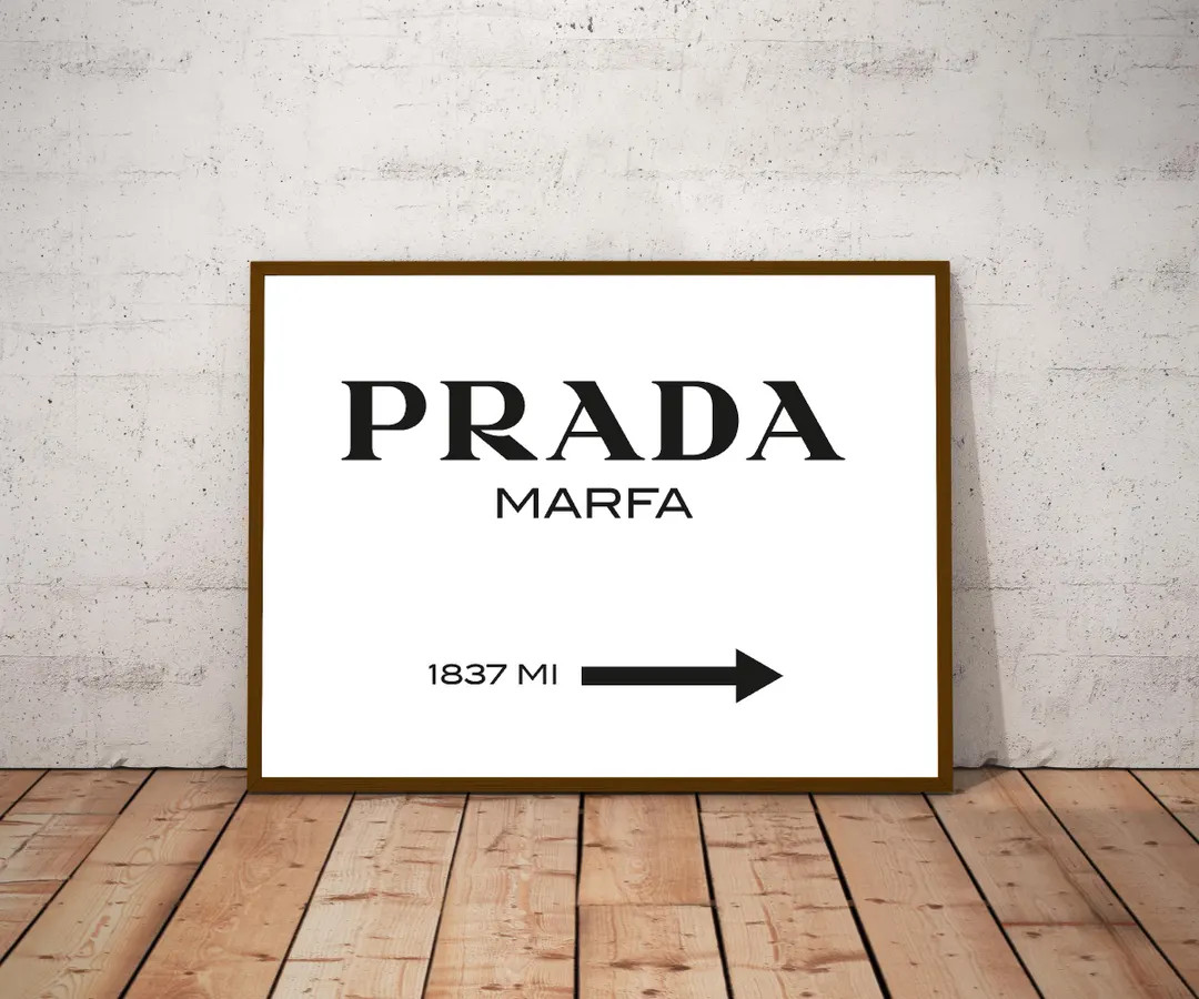Prada Marfa Poster, Gossip Girl Print, Texas Wall Art, Wall Art Decor, Fashion Canvas, Modern Typ... | Etsy (US)