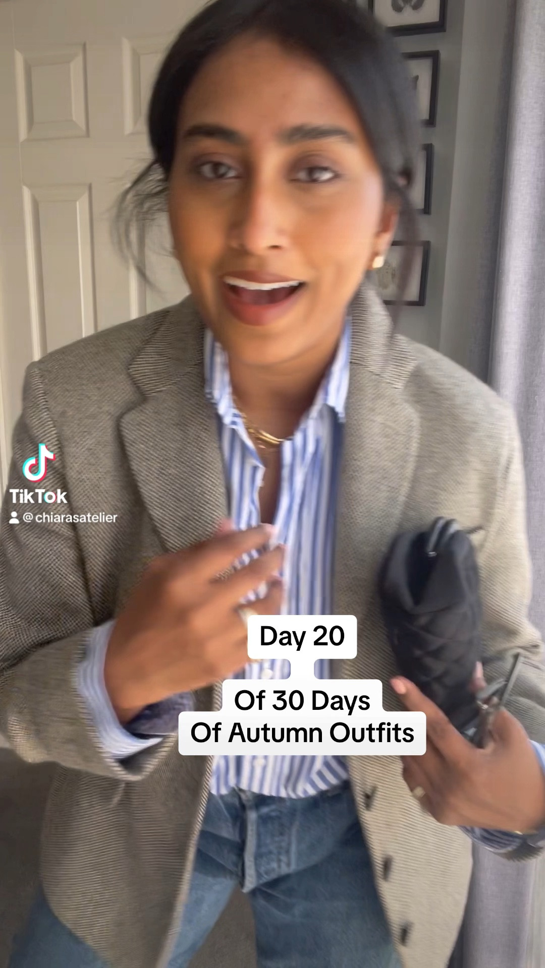 Transitional outfit, smart casual outfit, layered outfit, autumn outfit, fall fashion, stripe shirt, blue shirt, tweed blazer, autumn blazer, blue jeans, barrel leg jeans, tapered jeans, black loafers, penny loafers, clutch bag, black bag, Hermes, With Nothing Underneath, Levi’s, Gucci, Chanel, Cos, Boden, & Other Stories

#LTKstyletip #LTKSeasonal #LTKeurope