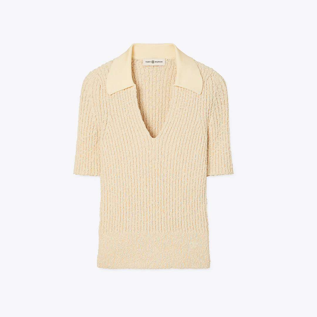 Tory Burch Ribbed Knit Polo | Tory Burch (US)