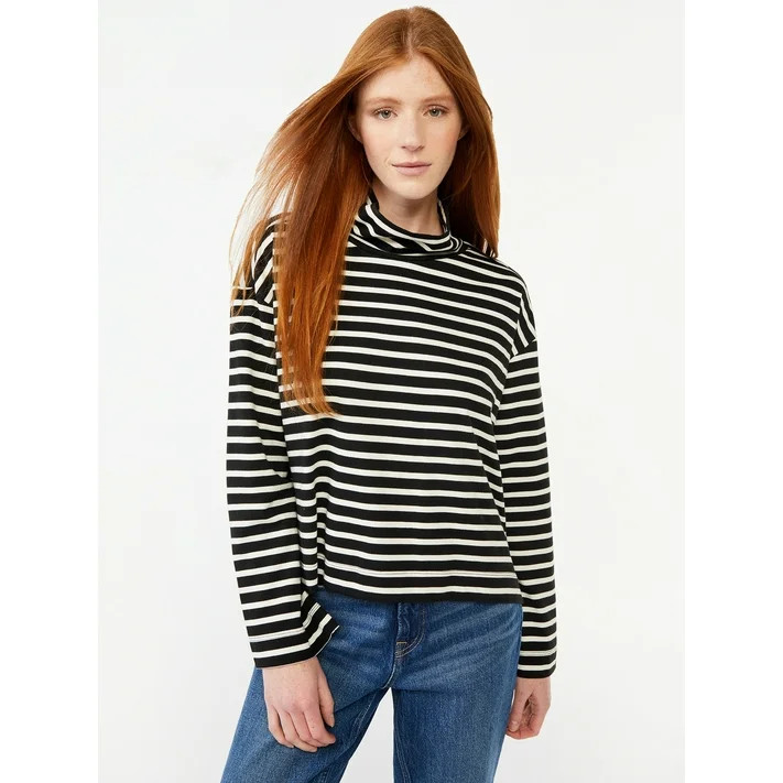 Free Assembly Women's Turtleneck Sweater, Lightweight - Walmart.com | Walmart (US)