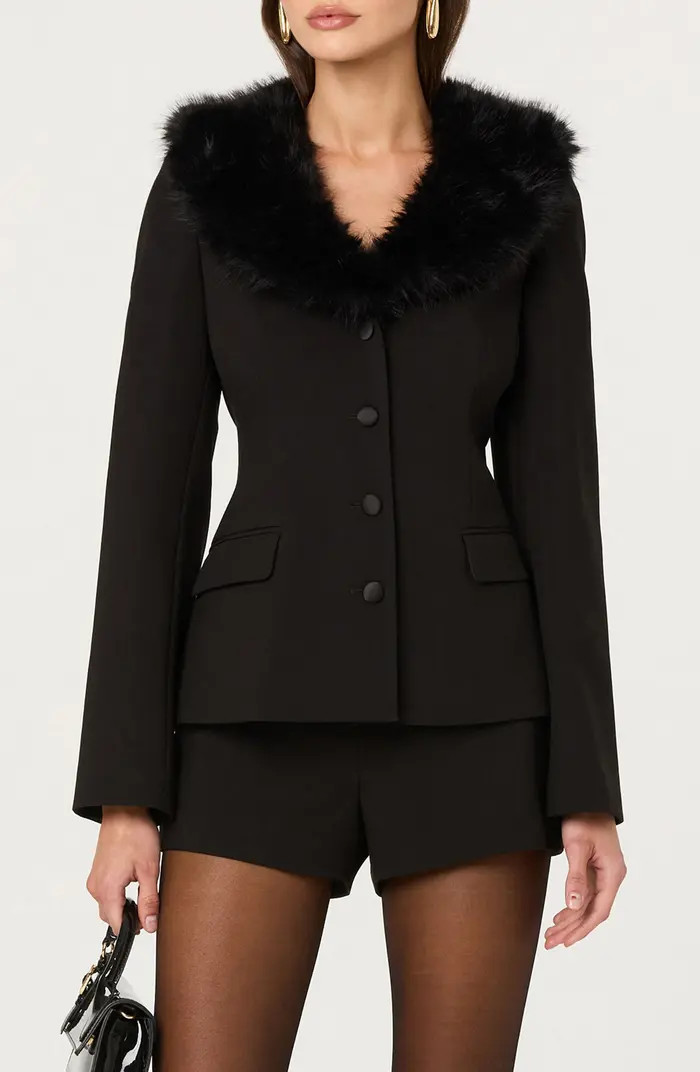 ASTR the Label Stefani Jacket with Removable Faux Fur Collar | Nordstrom | Nordstrom