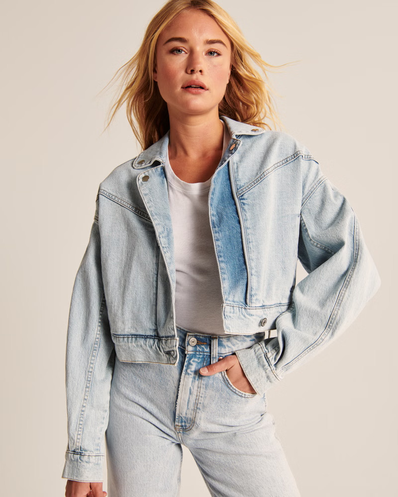 Cropped Denim Jacket | Abercrombie & Fitch (US)