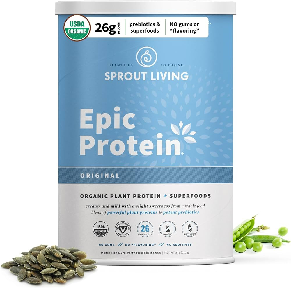 Sprout Living Plant Based Protein & Superfoods Powder, Original, Unflavored | Organic Protein Pow... | Amazon (US)