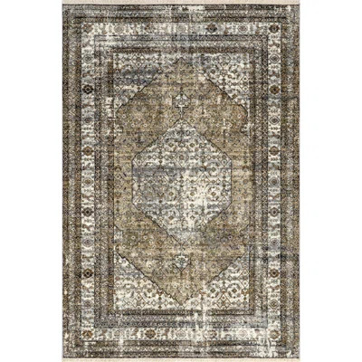 Charvi Distressed Medallion Fringe Area Rug | Wayfair North America