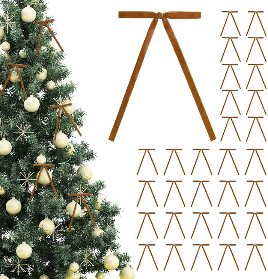 Velvet Christmas Tree Bows, 2024 New Door Garland Decor Vintage Wreath Bow Rustic Crafts Gift Bow... | Amazon (CA)