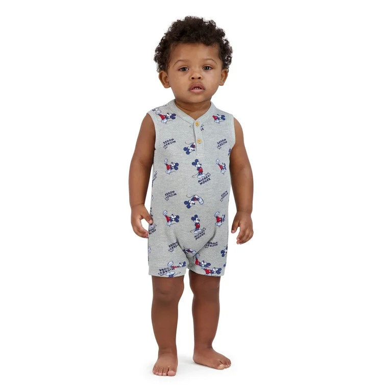 Mickey Mouse Baby Boy 2 Pack Rompers, Sizes 0/3 Months-24 Months | Walmart (US)