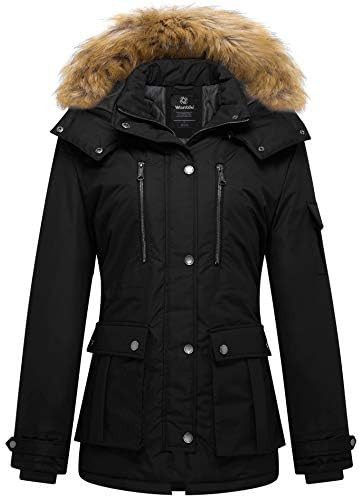 wantdo Women's Quilted Winter Coat Warm Puffer Jacket Thicken Parka with Removable Hood | Amazon (US)